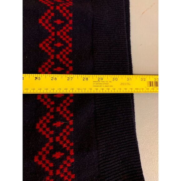 Goodthreads Mens XL Lambswool Sweater Red & Navy Fair Isle Pattern - Picture 7 of 9
